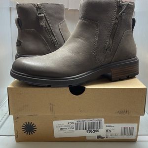 BNWT UGG W Harrison Zip Ankle Boot Greyish brown 8.5